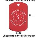  Medical Allergy or Condition Dog Tag Necklace – Customizable – 15 Style Options – Includes 24" Ball Chain