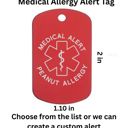  Medical Allergy or Condition Dog Tag Necklace – Customizable – 15 Style Options – Includes 24" Ball Chain
