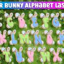  Easter Basket Tag - Choose from all 26 alphabets - Laser cut and painted wood\