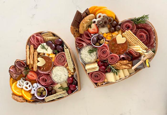 Mini heart charcuterie boards - A great gift for valentine's, birthday, wedding or any occasion. Personalization is available