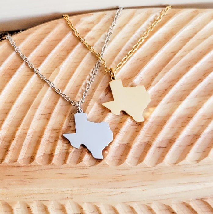 Texas Shaped Necklace - Personalized 