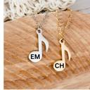  Music Note Necklace - Single - personalize with up to 2 initials  - Great for gift or treat yourself