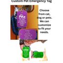  Emergency Custom Pet ID Tag – Dog Tag with keychain - Personalized 2-Sided Aluminum Tag – Pets Home Alone – Multiple Color Options