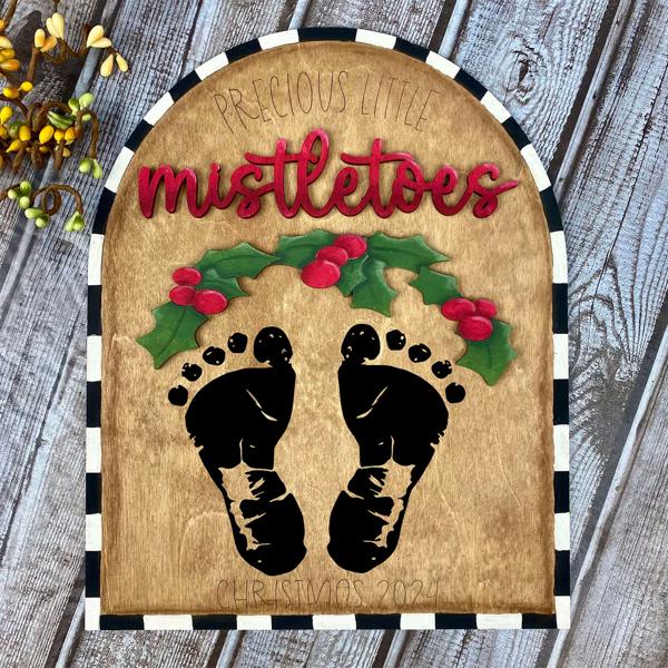 Footprint keepsake - Precious little mistletoes