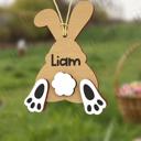  Easter Basket Tag - Bunny Bum - Laser cut and painted wood - Personalized