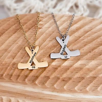 Ice Hockey necklace - personalize with name and/or number - great gifts for hockey moms