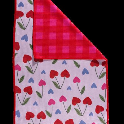 Waffle Knit Dish Towel  "Berry Cherry"