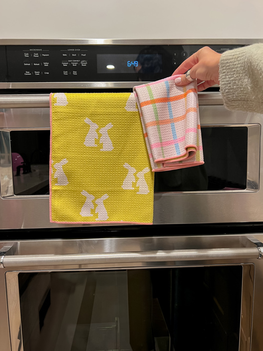 Waffle Weave Dish Towel "Bunny Hop"