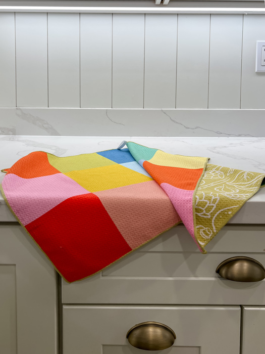 Reversible Waffle Knit Dish Towel "Harvest Hues"