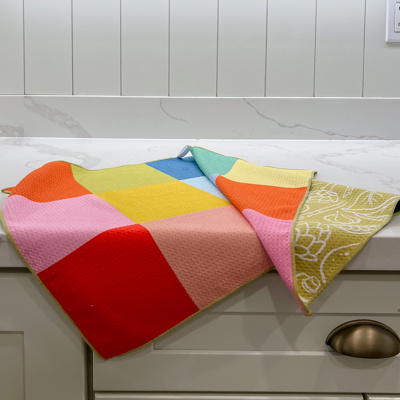 Reversible Waffle Knit Dish Towel "Harvest Hues"