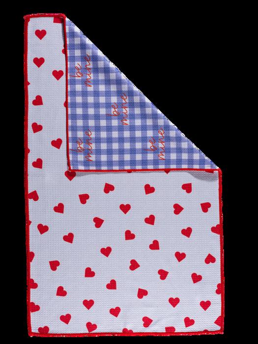 Waffle Knit Dish Towel  "Love Note"