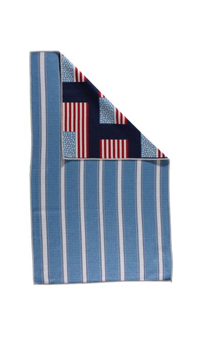 Reversible Waffle Knit Dish Towel "Flag Day"