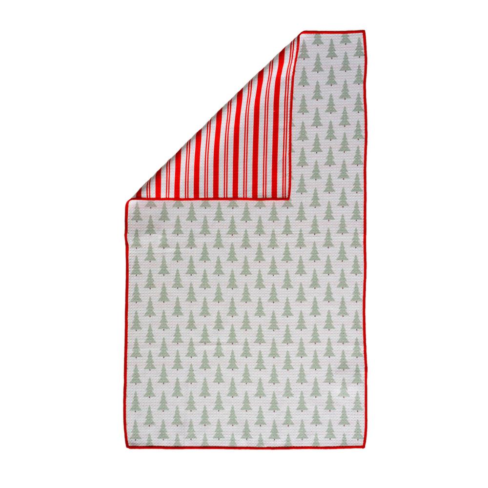 Waffle Knit Dish Towel "Candy Cane Lane"