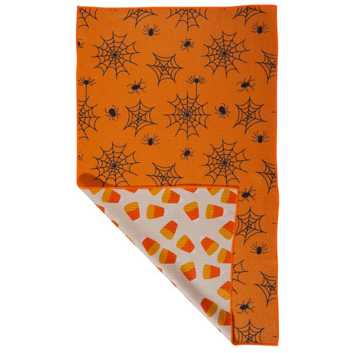 Waffle Knit Dish Towel "Candy Corn"