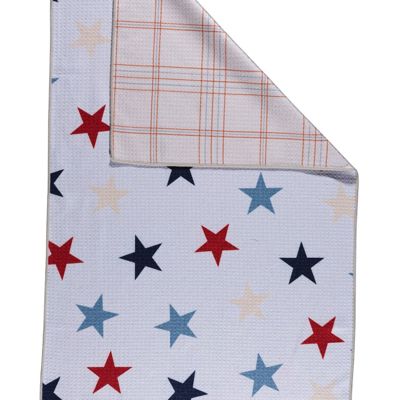 Reversible Waffle Knit Dish Towel "Star Spangled"