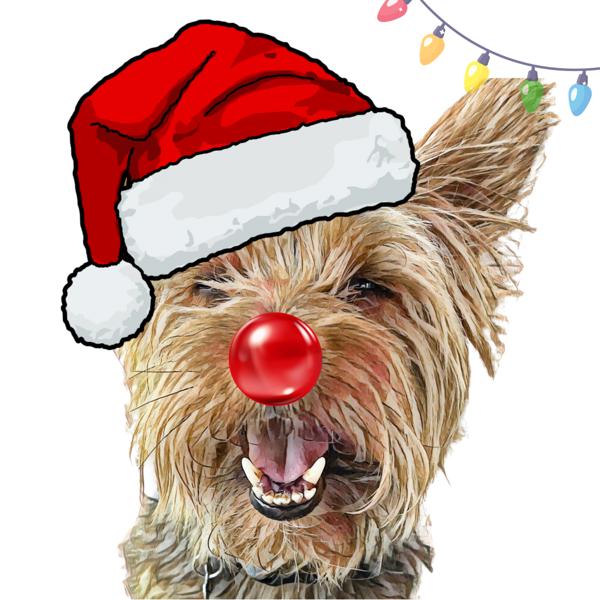 Custom Dog Portrait ready to frame - Christmas Home decor