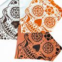  Dog bandana for Halloween | Ivory-Brown skull