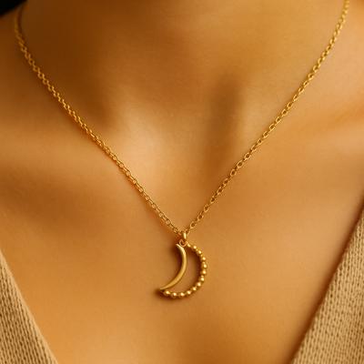 18K Gold plated Moon Anxiety Necklace 