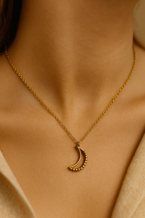 Gold plated Moon Anxiety Necklace 