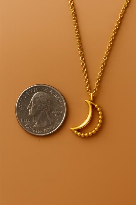 Gold plated Moon Anxiety Necklace 