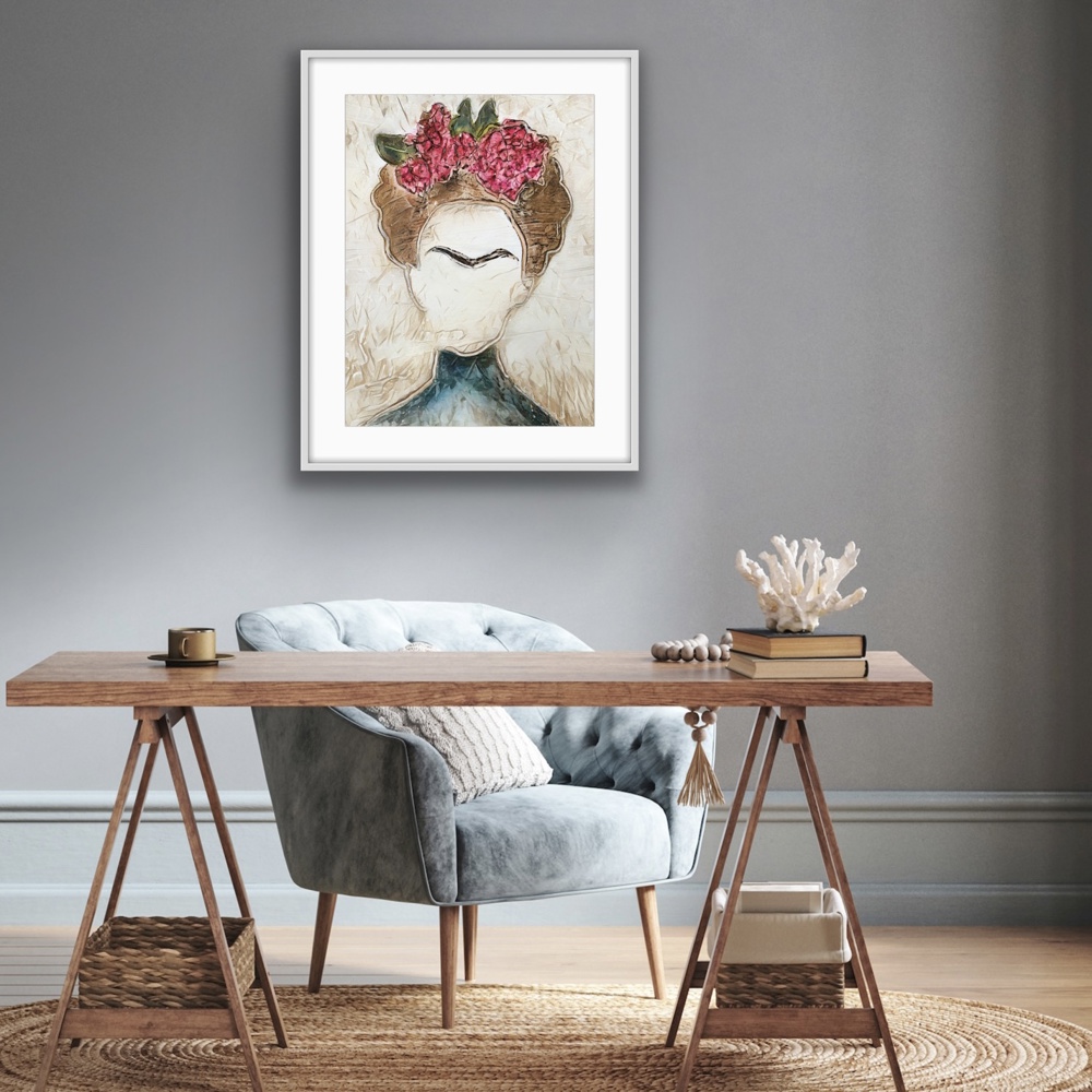 Original Abstract Painting of Frida Kahlo! 