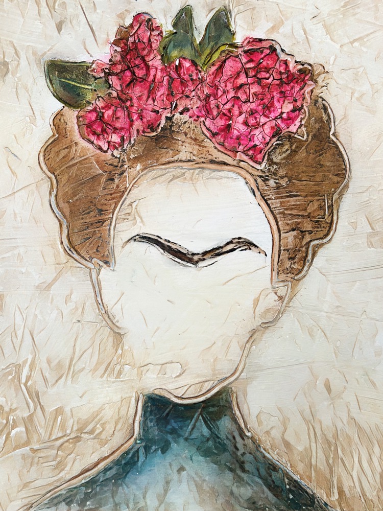 Original Abstract Painting of Frida Kahlo! 