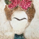  Original Abstract Painting of Frida Kahlo! 