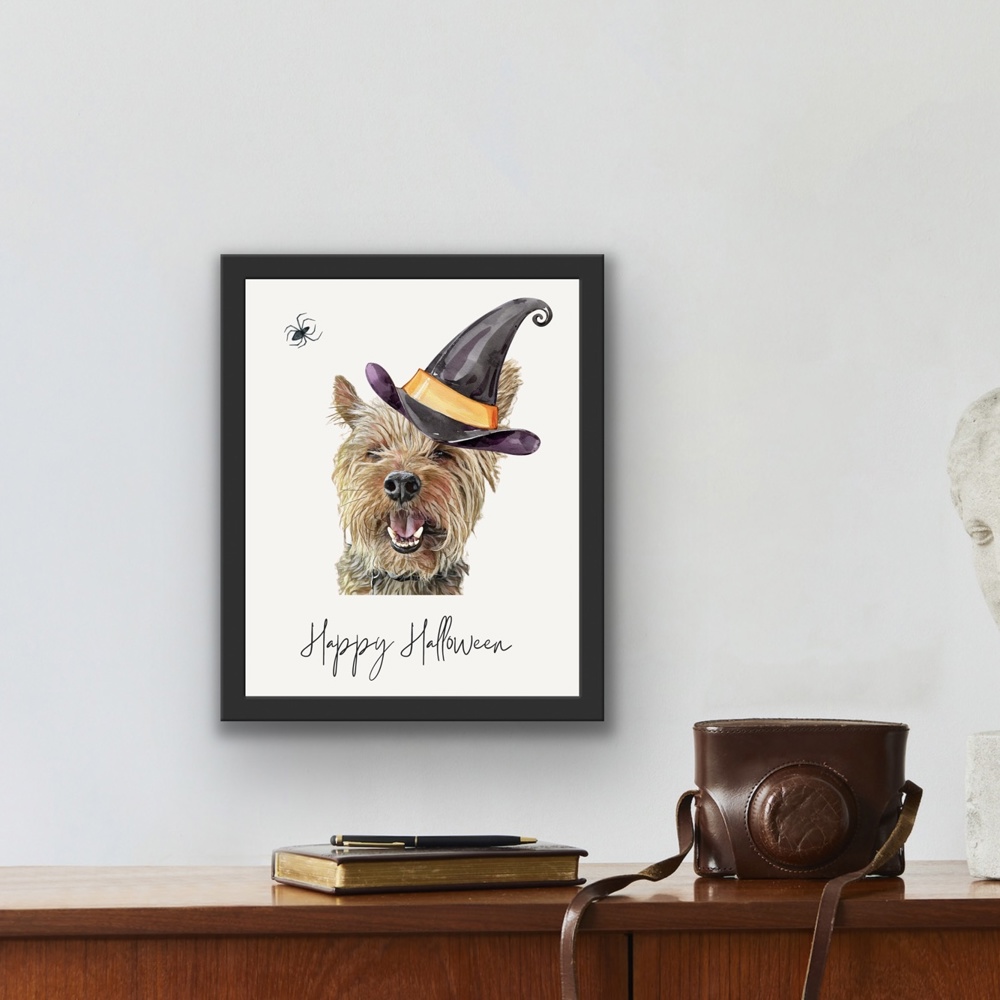 Spooky Dog Portrait: Personalized Halloween Wall Decor - Art Print