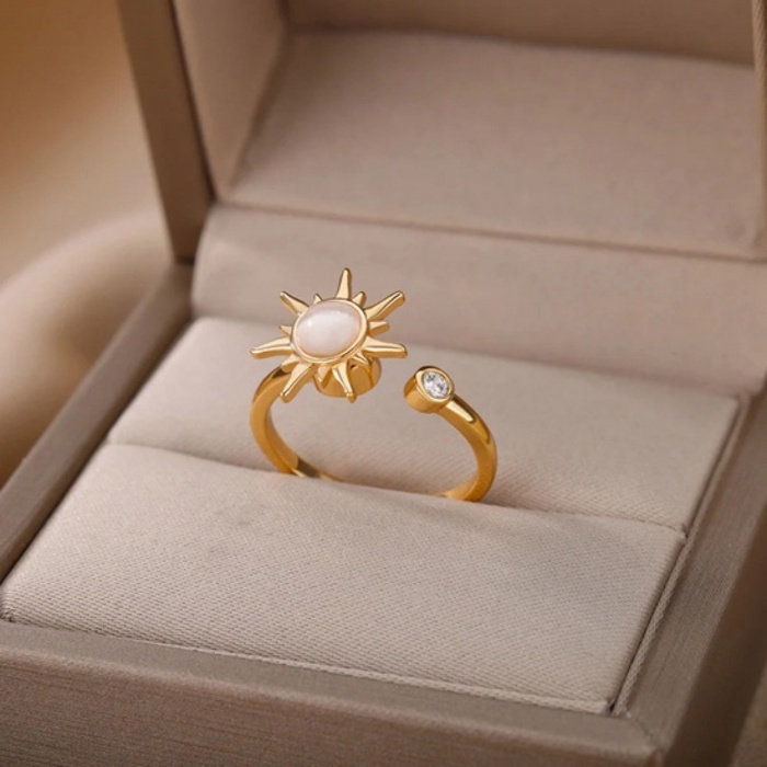 Adjustable Sun Gold Fidget Ring - Anxiety ring