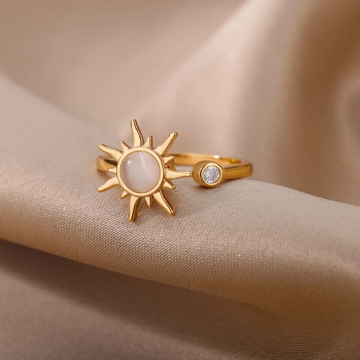 Adjustable Sun Gold Fidget Ring - Anxiety ring