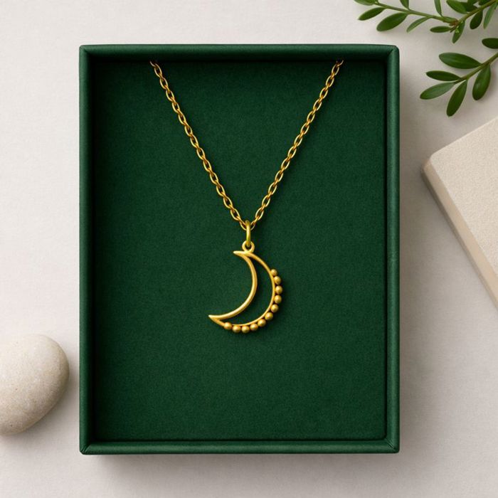 Gold plated Moon Anxiety Necklace 