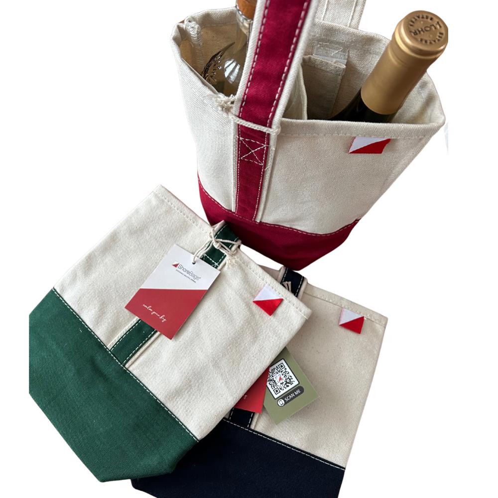 Double Bottle Canvas Wine Gift Host Bag - Gift ideas!