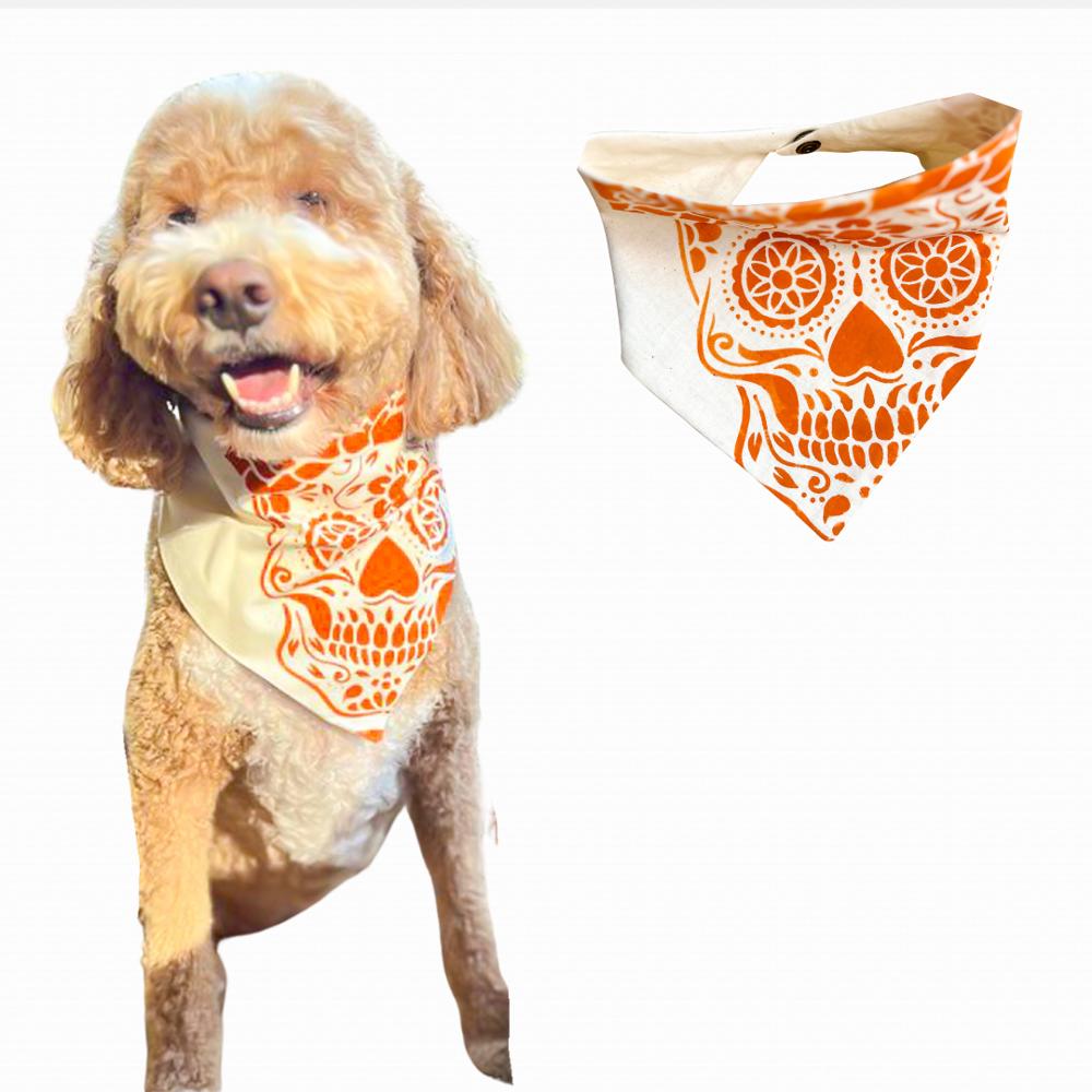 Hand painted Halloween Dog bandana - Dog costume- Spooky Style for Your Furry Friend!