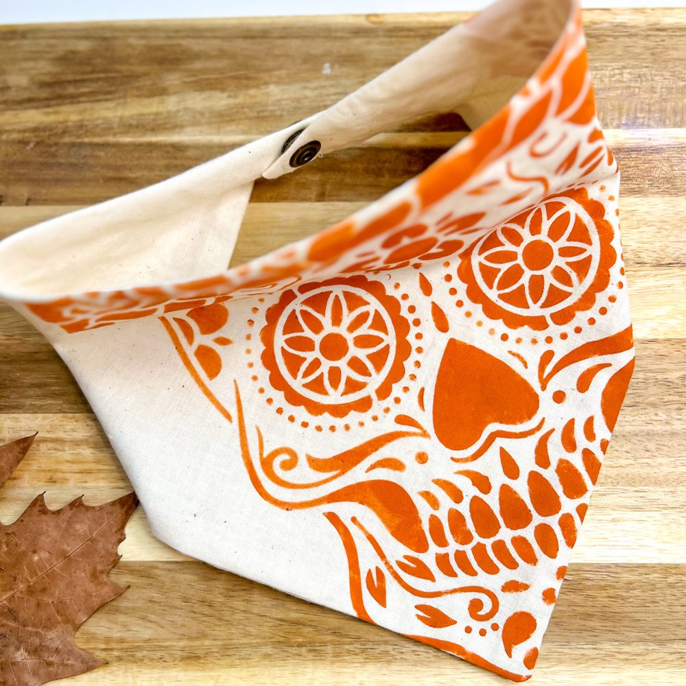 Hand painted Halloween Dog bandana - Dog costume- Spooky Style for Your Furry Friend!