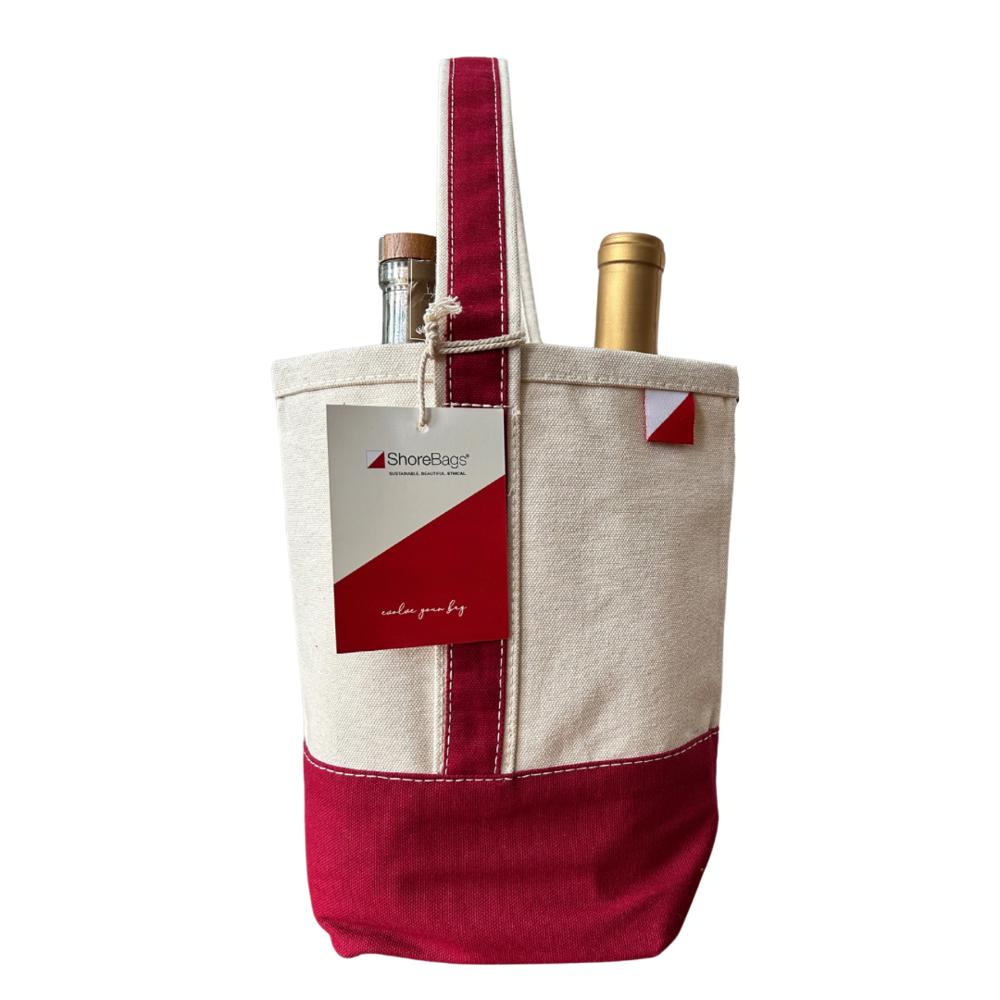 Double Bottle Canvas Wine Gift Host Bag - Gift ideas!