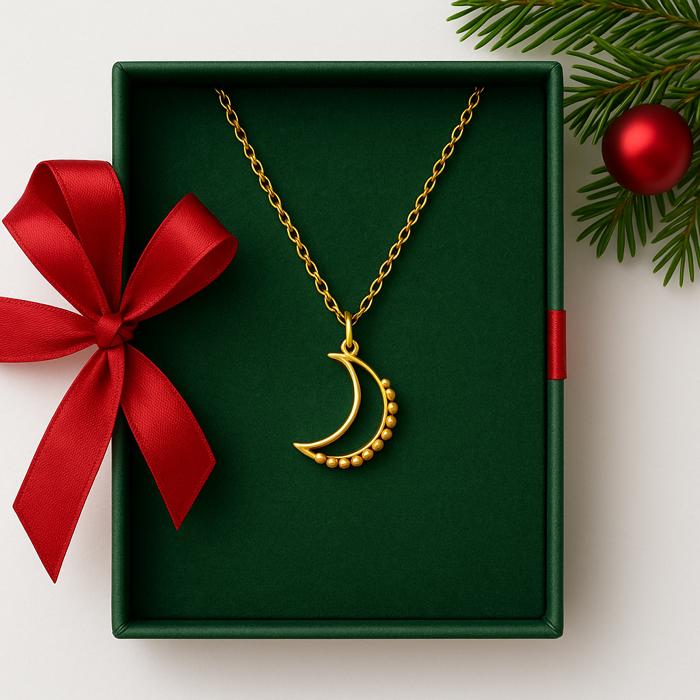 Gold plated Moon Anxiety Necklace 