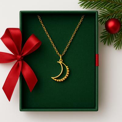 Gold plated Moon Anxiety Necklace 