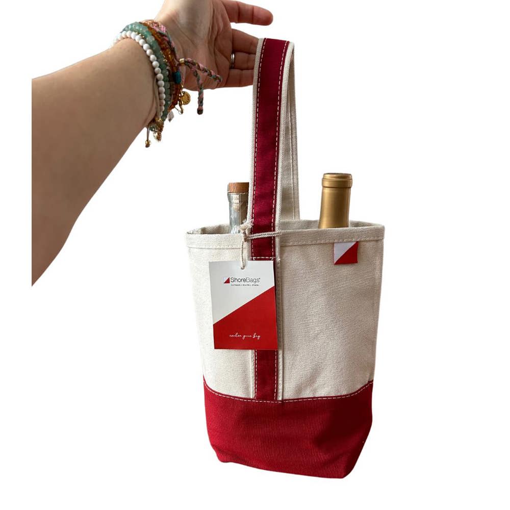 Double Bottle Canvas Wine Gift Host Bag - Gift ideas!