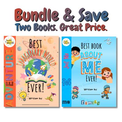 BUNDLE & SAVE on 'Best Book About Me Ever' AND 'Best Imaginary World Ever' - Kids Books (Paperbacks) Written By Your Child