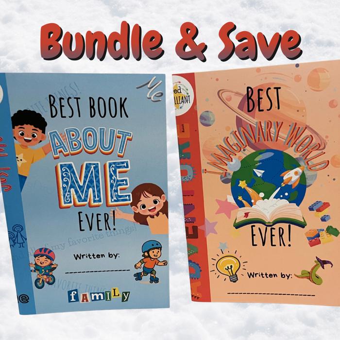 BUNDLE & SAVE on 'Best Book About Me Ever' AND 'Best Imaginary World Ever' - Kids Books (Paperbacks) Written By Your Child