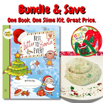 BUNDLE & SAVE! 'Best Letter To Santa Ever!' | Personalized Writing & Drawing Book for Kids AND ‘Ugly Sweater Christmas Party’ Slime Kit