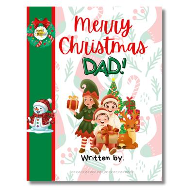 Merry Christmas Dad! | Personalized Writing & Drawing Book for Kids | Gift for Dad