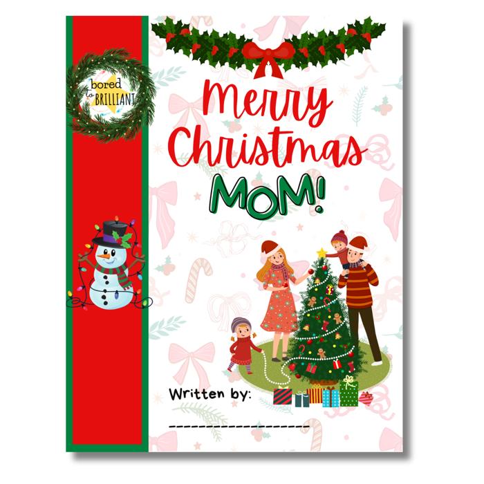 Merry Christmas Mom! | Personalized Writing & Drawing Book for Kids | Gift for Mom