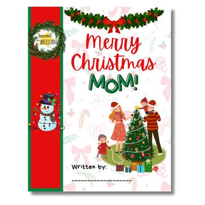 Merry Christmas Mom! | Personalized Writing & Drawing Book for Kids | Gift for Mom