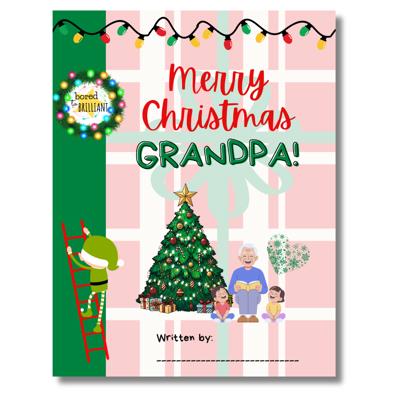 Merry Christmas Grandpa! | Personalized Writing & Drawing Book for Kids | Gift for Grandpa