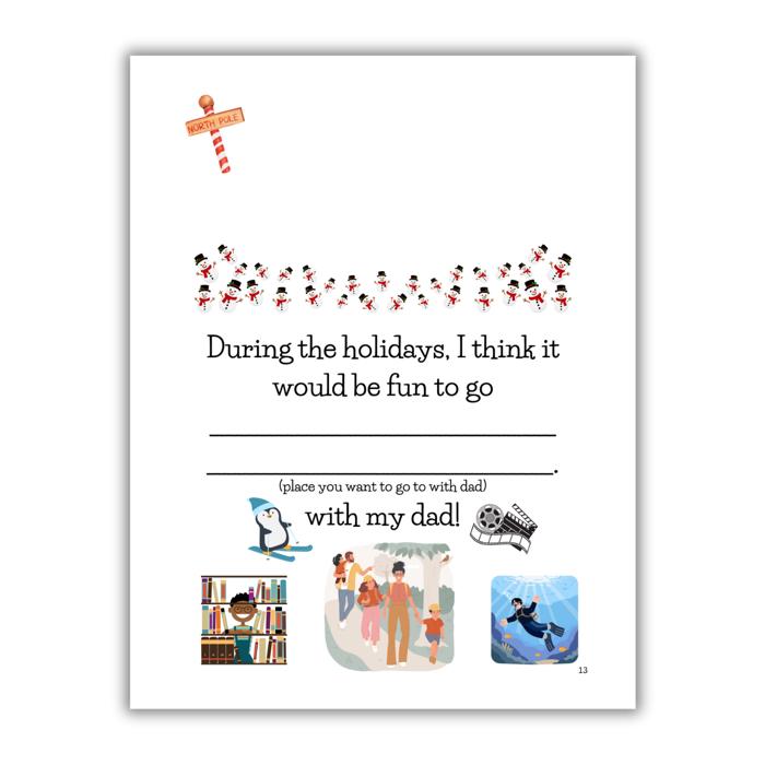 Merry Christmas Dad! | Personalized Writing & Drawing Book for Kids | Gift for Dad