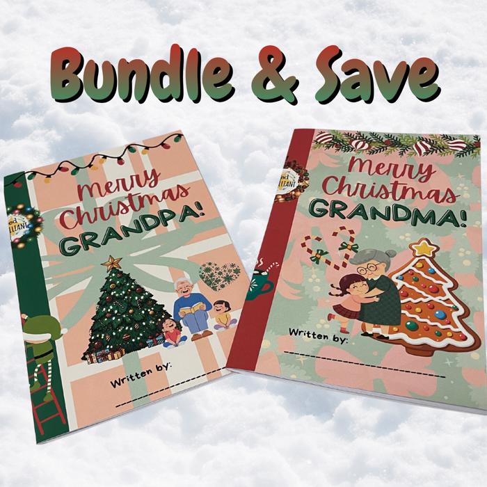 BUNDLE & SAVE on 'Merry Christmas Grandma!' AND 'Merry Christmas Grandpa!' - Kids Books (Paperback)  Written by Your Child!