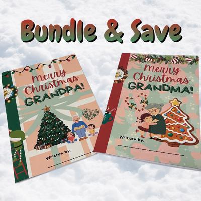 BUNDLE & SAVE on 'Merry Christmas Grandma!' AND 'Merry Christmas Grandpa!' - Kids Books (Paperback)  Written by Your Child!