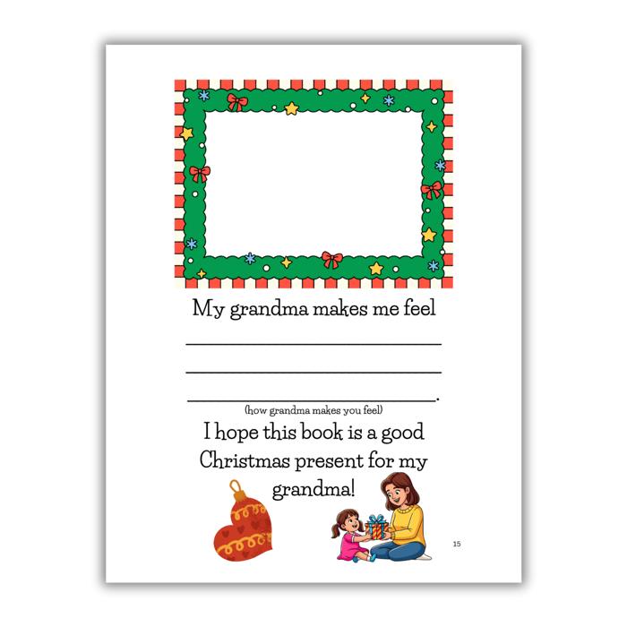 BUNDLE & SAVE! 'Merry Christmas Grandma' AND 'Merry Christmas Grandpa' | Personalized Writing & Drawing Book for Kids | Gifts for Grandma AND Grandpa