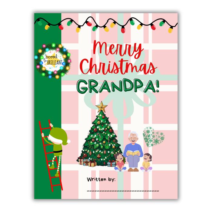 BUNDLE & SAVE! 'Merry Christmas Grandma' AND 'Merry Christmas Grandpa' | Personalized Writing & Drawing Book for Kids | Gifts for Grandma AND Grandpa